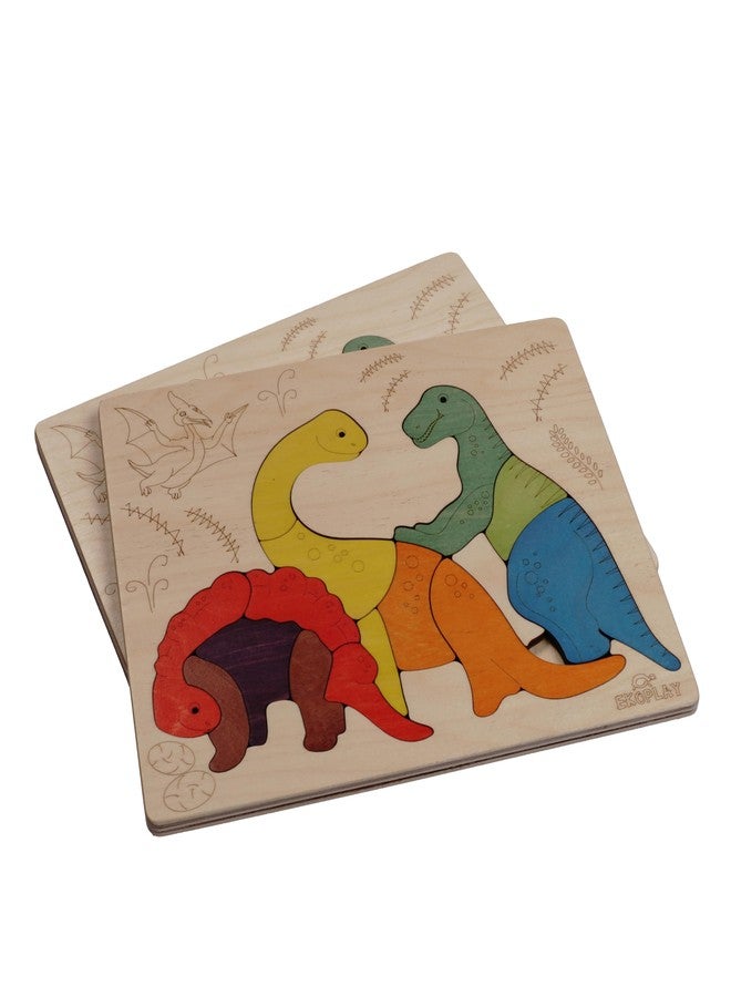 Ekoplay Jurassic Wooden Puzzle | 15 Pieces Jigsaw Puzzle | Endangered Animals For Kids 3 Years And Above - Image 5